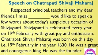 Chatrapati Shivaji Maharaj speech in English for Shivjayanti [upl. by Jacquie]