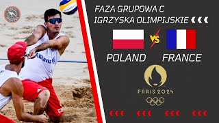 BEACH VOLLEYBALL OLYMPICS PARIS 2024 POLAND VS FRANCE BRYLLOSIAK VS BASSEREAULYNEEL [upl. by Konyn]