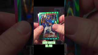 🟢EVAN CARTER RC GREEN RAY WAVE 99 Baseball Card Pull 2024 TOPPS CHROME👈🟢 [upl. by Acsot647]