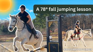 Its NO STIRRUP NOVEMBER  Plus a jump lesson with my half lease horse [upl. by Town]