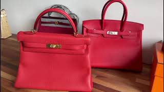 Comparing three Hermes reds [upl. by Alakam]