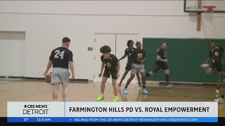 Detroit youth organization challenges Farmington Hills police in basketball game [upl. by Ellersick]