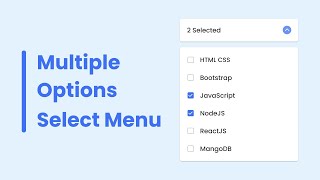 Multiple Options Select Menu in HTML CSS amp JavaScript [upl. by Papst]