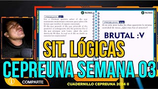 SITUACIONES LÓGICAS  CEPREUNA SEMANA 03 [upl. by Nywnorb]