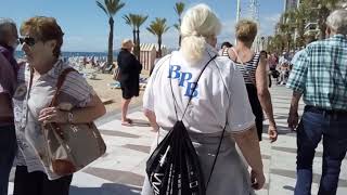 Levante Beach Benidorm Walking Yesterday [upl. by Ailegave]