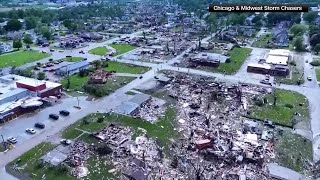 Drone video shows destruction path of Greenfield Iowa tornado [upl. by Annocahs921]