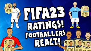 🎮FIFA 23 RATINGS  FOOTBALLERS REACT🎮 Feat Benzema Ronaldo Messi Neymar amp More [upl. by Ehctav575]