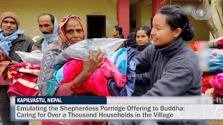 Emulating the Shepherdess Offering to the Buddha Repaying Buddhas Kindness by Distributing Aid [upl. by Yrollam]