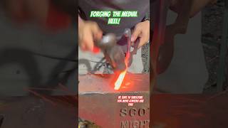 Forging and safing the medial heel of a handmade concave horseshoe farrier blacksmith horseshoe [upl. by Zelig]