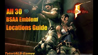 Resident Evil 5 All Collectible BSAA Emblem Locations [upl. by Llamaj]