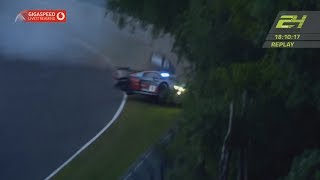 ADAC 24hRennen Nürburgring 2018 24 Hours Nürburgring Dries Vanthoor Big Crash [upl. by Hofstetter842]