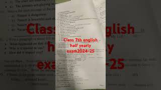 Class 7 half yearly exam kvs 2025english manjumaam kvskvstgtevs kvsexamdate2023 shortsexam [upl. by Gnay]