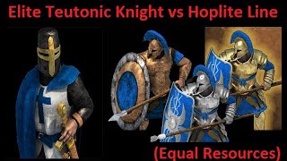 Elite Teutonic Knight AoE2 vs Hoplite Phalangite and Centurion RoR [upl. by Iemaj501]