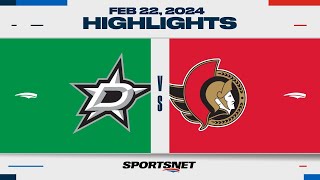 NHL Highlights  Stars vs Senators  February 22 2024 [upl. by Giavani]