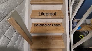 Lifeproof Vinyl Plank Flooring  Installed on Stairs with Custom Formed Bullnose [upl. by Aihseya69]