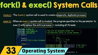 fork and exec System Calls [upl. by Nata497]