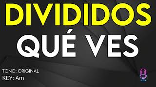 Divididos  Qué Ves  Karaoke Instrumental [upl. by Evette]