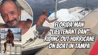 Joe Malinowski “Lieutenant Dan” is a Florida man riding out Hurricane Milton from his BOAT in Tampa [upl. by Toole]