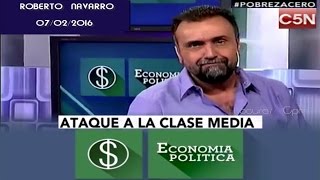 quotAtaque a la clase mediaquot  Roberto NavarroEconomía Políticaprograma completo 7  2  2016 C5N [upl. by Aneetsirk]