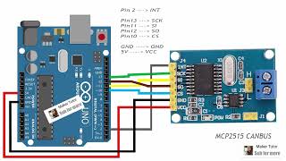 MCP2515 CAN BUS Module with Arduino  Arduino CAN Tutorial [upl. by Tortosa933]