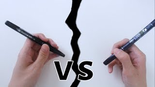 Tombow Fudenosuke vs Pentel Fude Touch Sign  Out On The Table Ep 3 [upl. by Darnok]