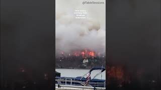 Greenwood Lake Wildfires 2024 filmed on the NJ side of lake [upl. by Hayimas]