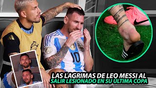 Así FUE la TRISTE REACCIÓN de MESSI LLORANDO DESCONSOLDAMENTE por SALIR LESIONADO en su ÚLTIMA COPA [upl. by Portia]