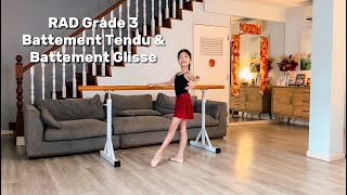 RAD Grade 3 Ballet  Battement Tendu amp Battement Glisse [upl. by Llerrem]