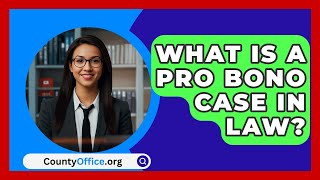 What Is A Pro Bono Case In Law  CountyOfficeorg [upl. by Hessney]