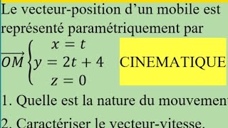 Mouvement rectiligne exercice corrigé [upl. by Lienahs13]