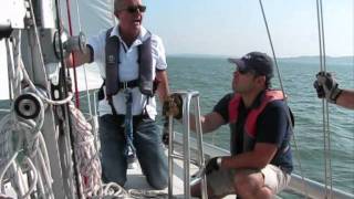 Poling out the jib  sailing downwind [upl. by Thais]