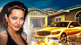 Angelina Jolies Lifestyle 2023  Net Worth Fortune Car Collection Mansion [upl. by Ymled]