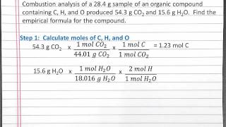 CHEMISTRY 101 Finding Empirical Formula Using Combustion Analysis for a Compound with C H O [upl. by Nryhtak455]