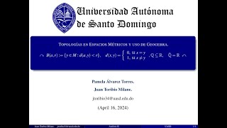 TOPOLOGÍAS EN ESPACIOS MÉTRICOS Y USO DE GEOGEBRA  Análisis II [upl. by Aihpled638]