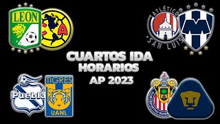 HORARIOS CANALES Y FECHAS DONDE VER LOS CUARTOS DE FINAL IDA  LIGA MX APERTURA 2023 [upl. by Ikir]