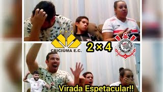 React Reações Família Rivalidade De virada Criciúma 2 x 4 Corinthians [upl. by Allimak]