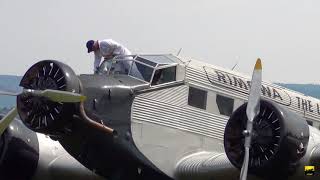 Junkers Ju52 quotHBHOTquot at Flugtag Bensheim 2017 [upl. by Glynn]