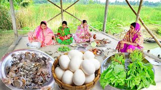 ডিমের কারিবাঁধাকপি ঘন্ট আর ছোট কাঁকড়া দিয়ে পালং শাক রান্না সাথে দুপুরের খাওয়া দাওয়াEgg curry [upl. by Gerome315]