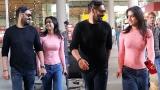 Nysa Devgan Cute Moments With Father Ajay Devgan At Airport [upl. by Lapham452]