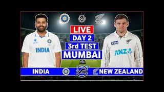 🔴 LIVE  IND vs NZ 3rd Test Day 2 Live। India vs newzealand 3rd test Live score [upl. by Frederigo]