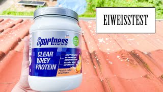 DM Sportness  Clear Whey Protein Pfirsich Eistee  EIWEISSTEST [upl. by Aikal]