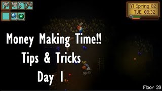 How to make money Gleaner Heights Gameplay  Mining Tip and Tricks on DAY 1 [upl. by Werd]