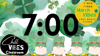 ☘️ 7 Minute Timer  MARCH CLOVER St Patricks Day  LOFI MUSIC CLEAN  Study Relax classroom  cute [upl. by Notrub]