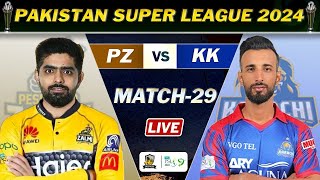 PESHAWAR ZALMI vs KARACHI KINGS PSL 9 MATCH 29 LIVE  KK vs PZ LIVE COMMENTARY  PZ 4 ov [upl. by Norvol]