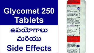 Glycomet 250 Tablets uses and Side Effects in Telugu  Metformin Hydrochloride Tablets IP 250 MG [upl. by Rihana392]