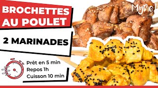 Brochettes Poulet sans Barbecue au Four 2 Marinades pour varier les plaisirs [upl. by Llevel]