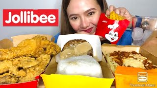 JOLLIBEE CHICKENJOY  JOLLY SPAGHETTI  BURGER STEAK  CRISSCUT FRIES MUKBANG [upl. by Ielerol323]