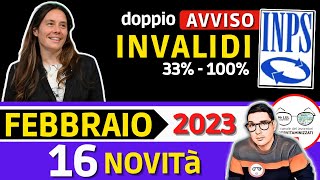 🔴 INVALIDI PARZIALI e TOTALI 16 NOVITÀ FEBBRAIO 2023 ➡ IMPORTI INCREMENTI PENSIONE BONUS INPS 2023 [upl. by Kym]