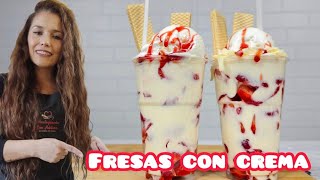 HELADO DE FRESA CASERO CON SOLO 3 INGREDIENTES  VÁMONOS DE PASEO 🌊  POSTRES CON IXCHEL [upl. by Neenaj]