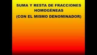 FRACCIONES HOMOGENEAS [upl. by Inaj]